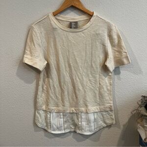 Anthropologie Dolan left coast size cream blouse size small with contrast fabric